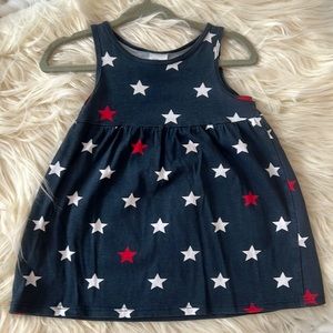 H&M baby girl red white and blue stars dress. 100% cotton size 6-9 months 6-9M.
